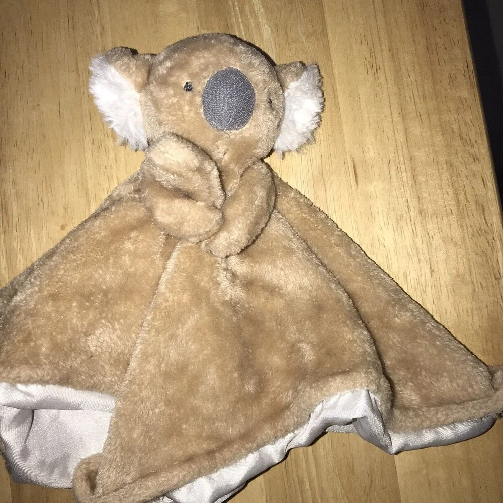 Carters Child Of Mine Koala Bear Baby Lovey Security Blanket Tan Satin 12